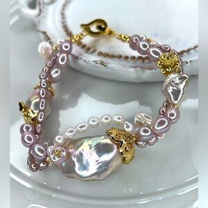 Amazing 🤩 Handmade Freshwater PINK Premium Quality Pearl Braided Bracelet